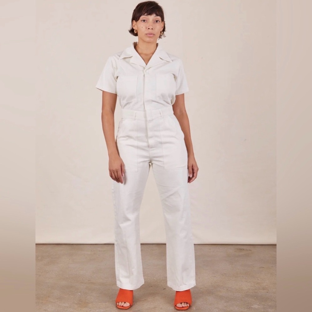 Big Bud Press Short Sleeve Jumpsuit in Vintage White (Size M) - Picture 2 of 3